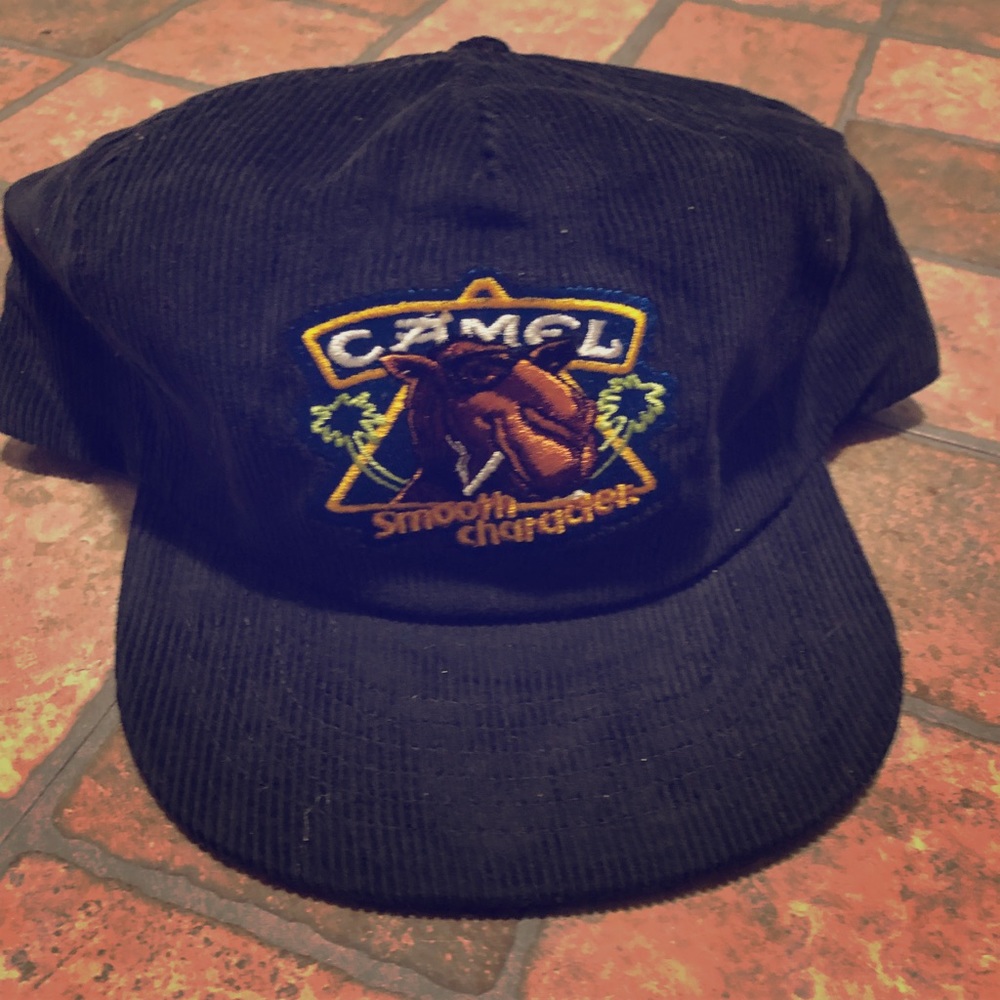 Vintage joe camel corduroy snap back hat